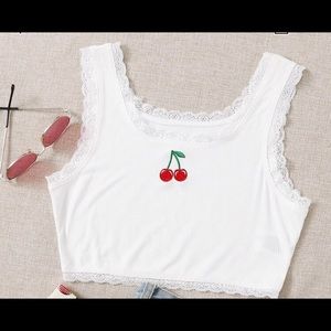 Cherry Lace Tank Top